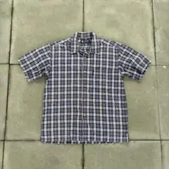 90s CHAPS シアサッカー　半袖　短丈　チェックシャツ　city box