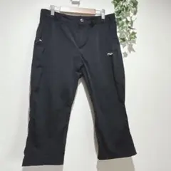 【フィラ】軽量◎撥水加工 クロップドパンツ ブラック Lサイズ ゴルフにも！