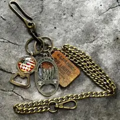 ウォレットチェーン　ネックレス　キーホルダー　アメカジ　ストリート　ストカジ　g