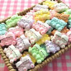 【391】105個 デコパーツ ミニチュア ねこ ミックス まとめ売り