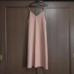 ノースリーブピンクベージュ　　ロングワンピース