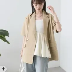新品未使用　mystic 半袖ジャケット♡ベージュ
