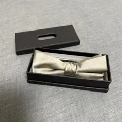 シルバー サテン 蝶ネクタイ ボックス付き