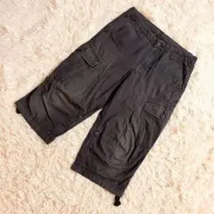 『UNIQLO』ユニクロ　クロップドカーゴパンツ　7分裾　コットン100%(M)