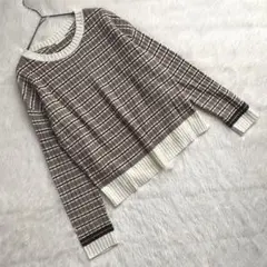 ♡GU♡ジーユー♡ M レトロテイスト ボーダー リブニット ブラウン