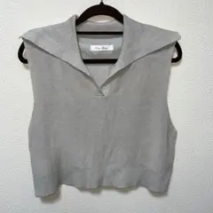 美品　Rose Farm ローズファーム　ニット　ベスト ジレ　グレー　L