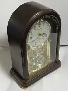 CITIZEN アーチ型木製電波時計