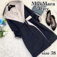 正規美品 MaxMara CITY リバーシブル フーデットコート 38 M