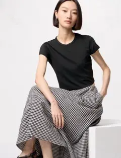 完売品 UNIQLO ユニクロ エアリズムクロップドT ブラック黒 S
