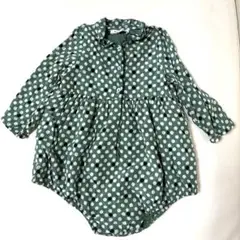 CARAMEL グリーンドットロンパース　長袖　18m