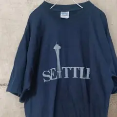 GILDAN 古着 SEATTLE ヘビーコットン Tシャツ XL ネイビー