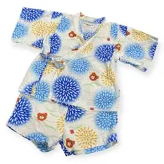 ホットビスケッツ 男の子 甚平 上下セット 花火 80