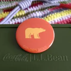 GOLDEN BEAR 缶マグネット くまロゴ　オレンジ　非売品