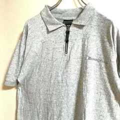 ハーフジップ　チャンピオン　champion Tシャツ　半袖　グレー　L 古着