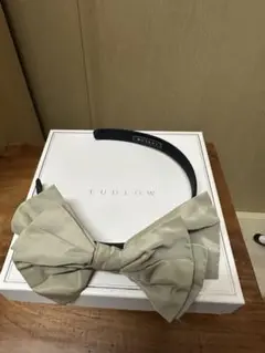 LUDLOW ベージュ リボンヘアバンド