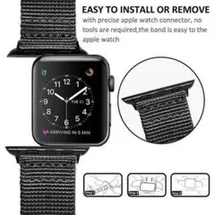 ＊Apple Watch Bandナイロンバンド ブラック 新品38〜41mm＊