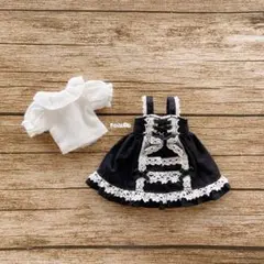 JANAYA ハンドメイド　オビツ11服　黒色ワンピースと白色シャツ　2点セット