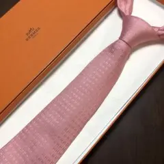 HERMES エルメス ネクタイ ピンク H柄 ファソネ