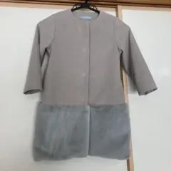 ノーカラーコート　plume blanche 110㎝