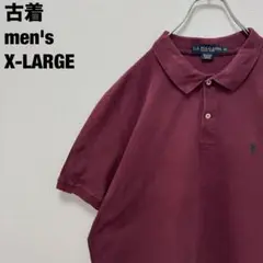 古着 U.S. POLO ASSN. ポロシャツ 刺繍ロゴ バーガンディー XL