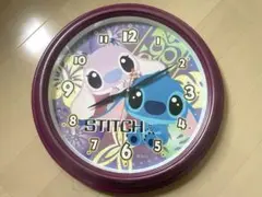 スティッチ 掛け時計 紫色