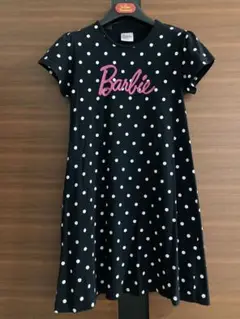 GU Barbie バービー ワンピース 140cm 水玉 ドット ブラック　黒