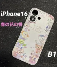 B1♥️ダッフィー&フレンズ 春の花の香りiPhone16用ソフトケース(白)