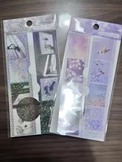 DAISO フィルム風シール　ノスタルジア　モノトーン、パープル２枚セット