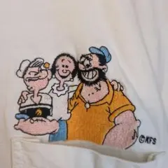ポパイ　刺繍　キャラクターTシャツ　ビンテージ古着　オーバーサイズ