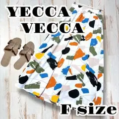 【美品】YECCA VECCAイェッカヴァッカ　総柄　ロングフレアスカート　白
