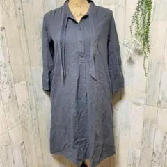 【MARGARET HOWELL】 シャツワンピース 千鳥格子柄 総柄