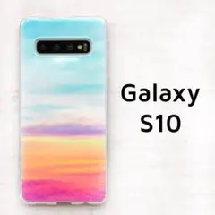Galaxy S10 グラデーショ 空 カバー .