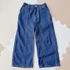 美品✨branshes ブランシェスデニム ワイドパンツ 100 ブルー