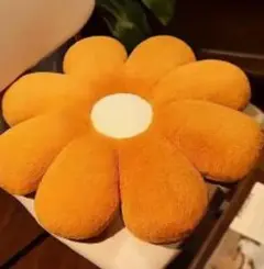 オレンジ 花型クッション 約40cm