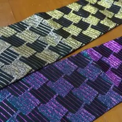 金襴 半幅帯 キラキラ輝く素敵な帯 両面