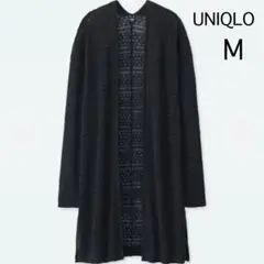 未使用◇ユニクロ リネンブレンドレーシーカーディガン（長袖）黒 M