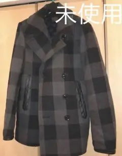 未使用 メンズ コート　ブロックチェック