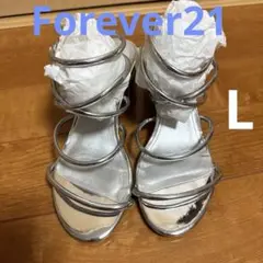 Forever21 レースアップ シルバー ミュール サンダル