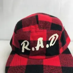 【アメリカ買付品】キャップ　R.A.D チェック　ジェットキャップ　レッド　黒