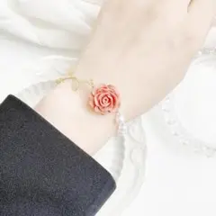 【値下げセール中】㉒ブレスレット レッド ローズ おしゃれ かわいい