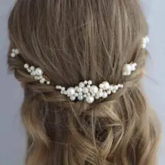 パール ヘアアクセサリー 5点セット ゴールド ウェディング 結婚式 髪飾り