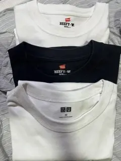 Hanes BEEFY-T アンダーシャツ 白と黒UNIQLO ユニクロ　白