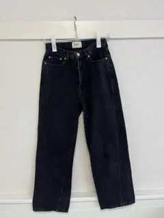 SERGE ブラック ハイウエスト ストレートデニム