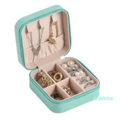 ジュエリー ボックス ブルー アクセサリー ケース コンパクト 旅行 新品