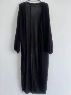 シースルー ロング カーディガン 黒