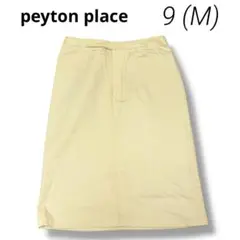 【美品】ペイトンプレイス ベージュ ひざ丈スカート 綿98% ストレッチ素材 M