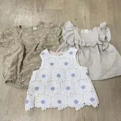 値下げ！tete a tete 花柄 mirror baeトップス 80
