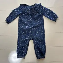 GAP カバーオール　デニム　花柄　80