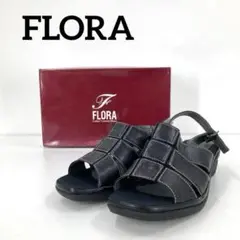 FLORA フローラ　サンダル　コンフォート　ブラック　24cm