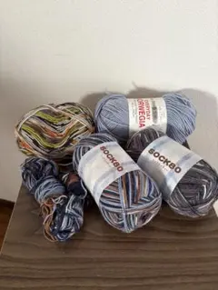 ソックヤーンのセット　青系280g